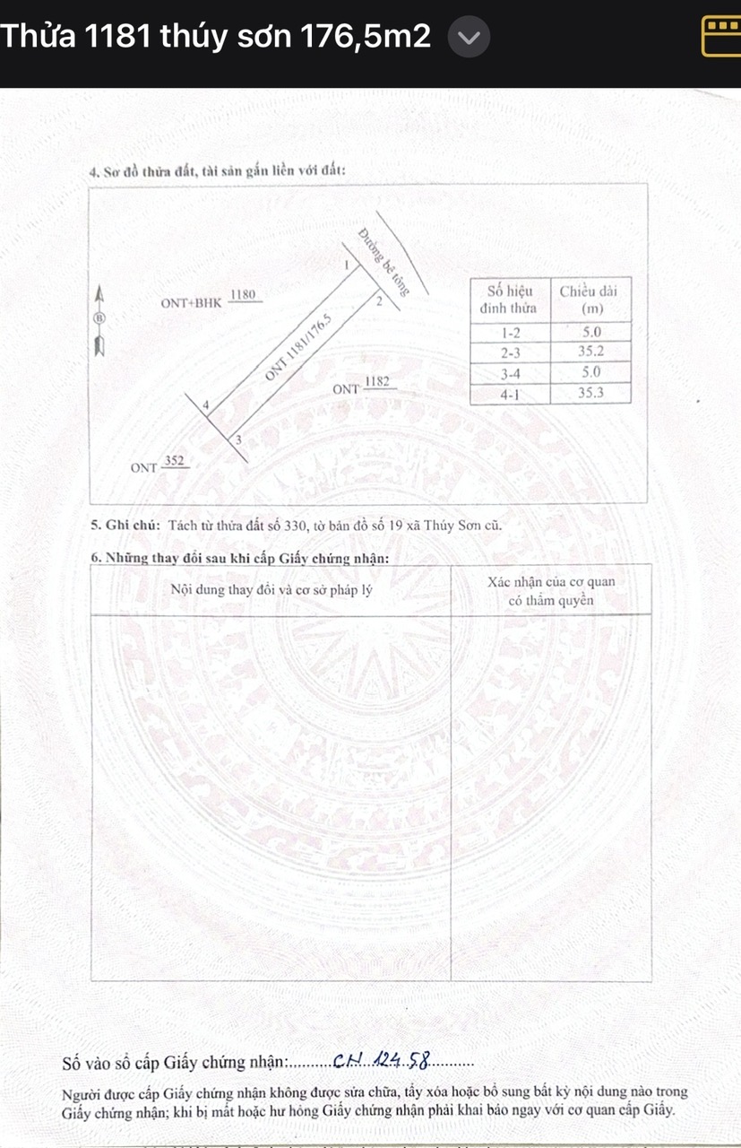 Mặt trước lô đất 176m2 tại thuý sơn ngọc lặc thanh hoá